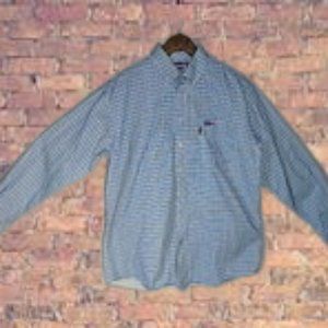 CINCH WRX FLAME-RESISTANT BLUE & WHITE PLAID SHIRT